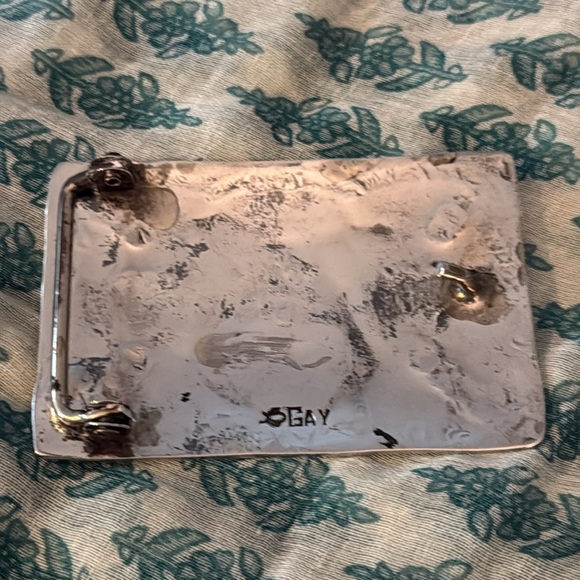 Navajo Sterling Silver Turquoise & Coral Chip Inlay  Belt Buckle - Picture 6 of 9